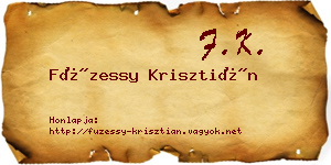 Füzessy Krisztián névjegykártya